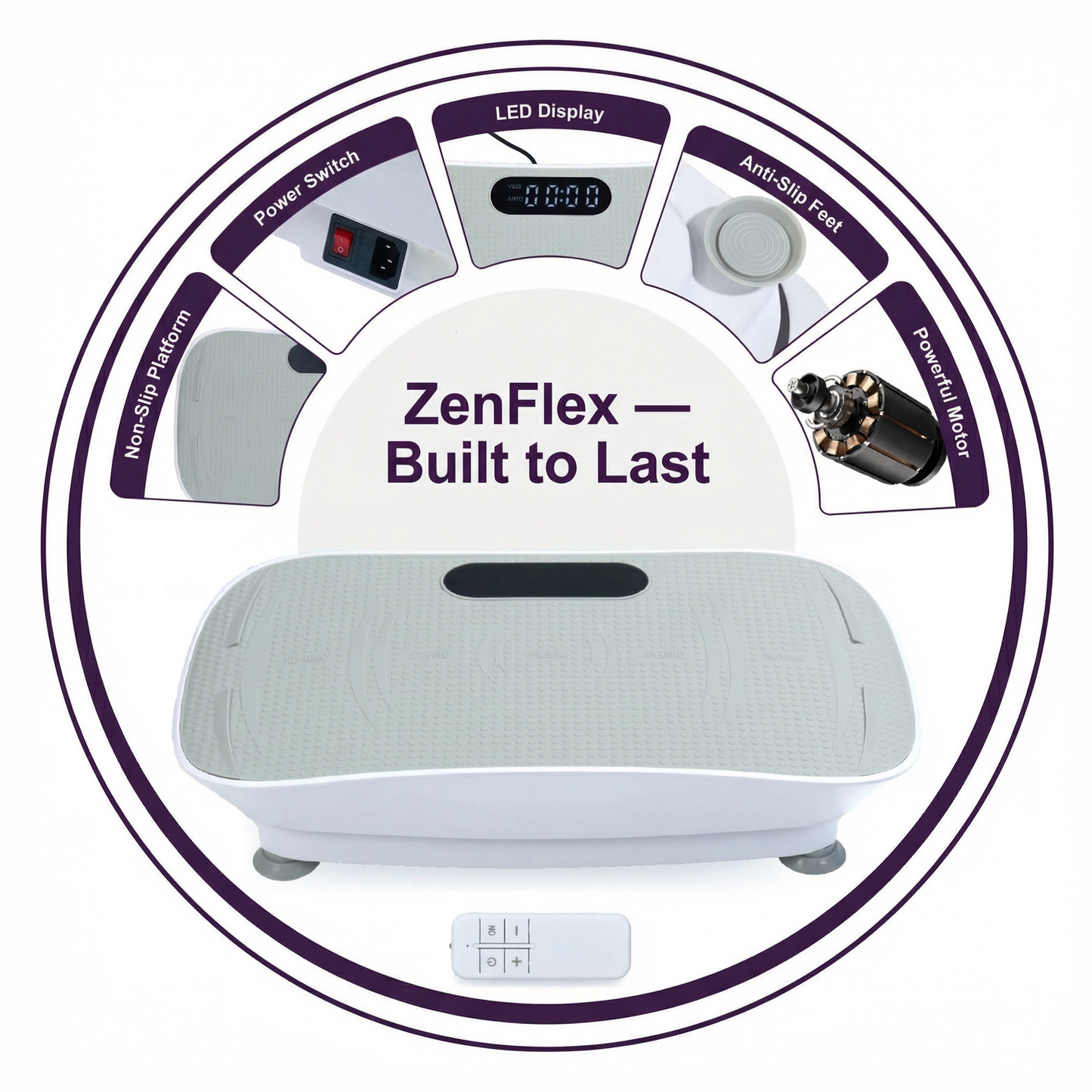 ZenFlex™ Curved-Surface Whole Body Vibration Plate (grey)
