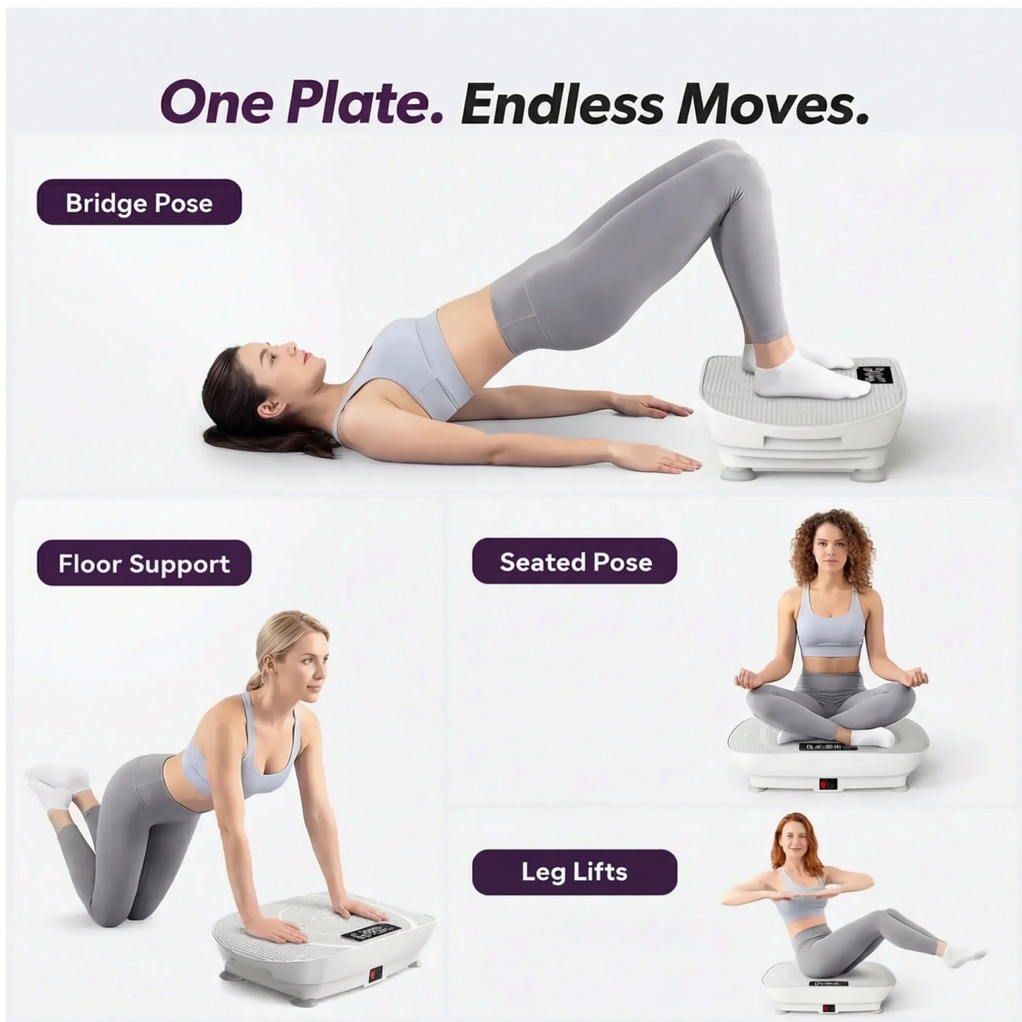 ZenFlex™ Curved-Surface Whole Body Vibration Plate (grey)